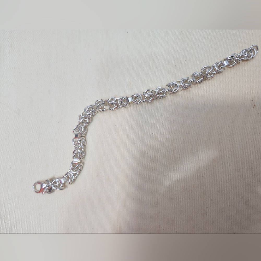 New Sterling Silver Byzantine Chain Bracelet